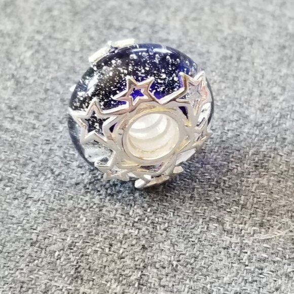 Pandora Galaxy Blue & Star Murano Charm - Picture 4 of 6